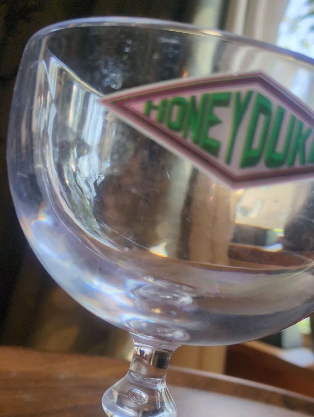 Honeydukes Glass Candy Jar with Lid - Clear with Green & Pink Logo
